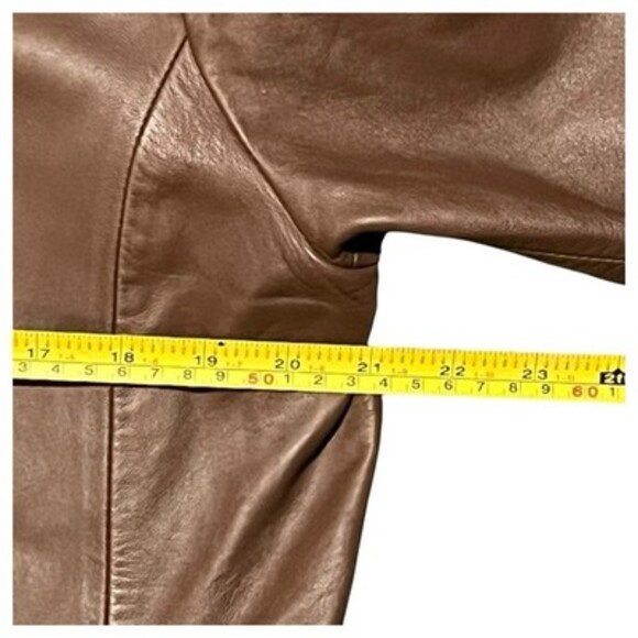 Nicole Miller Original Leather Jacket Brown Ladies Size XL - Picture 15 of 16